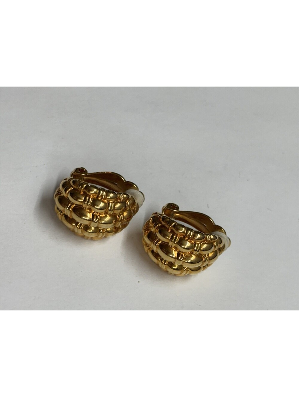 joan rivers signed gold tone clip on earrings
